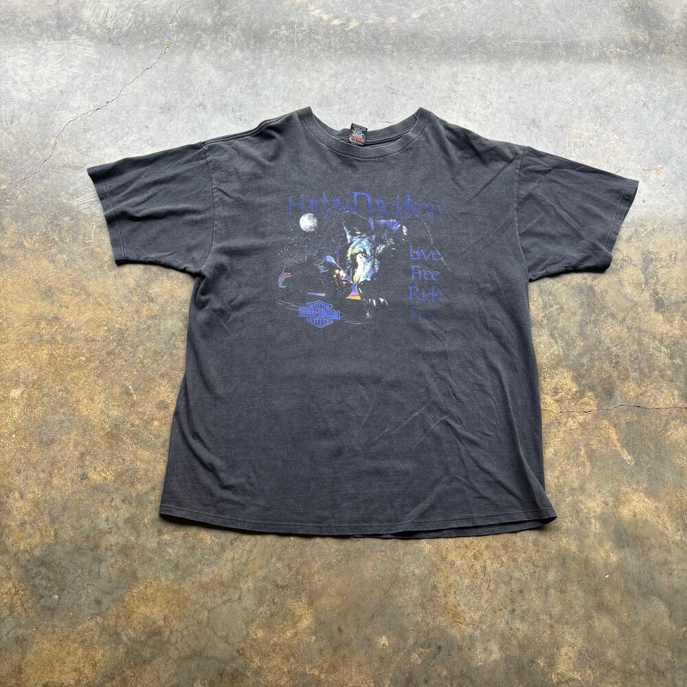 Vintage‎ Faded Harley Davidson Bumpus Black T-shirt